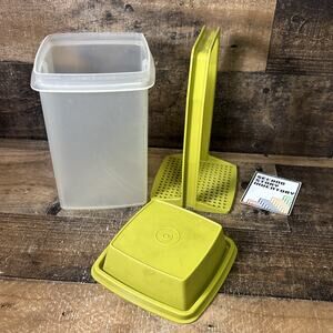 VINTAGE TUPPERWARE PICK-A-DELI PICKLE OLIVE KEEPER GREEN #1560-1 USA